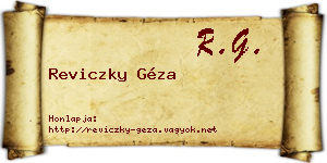 Reviczky Géza névjegykártya
